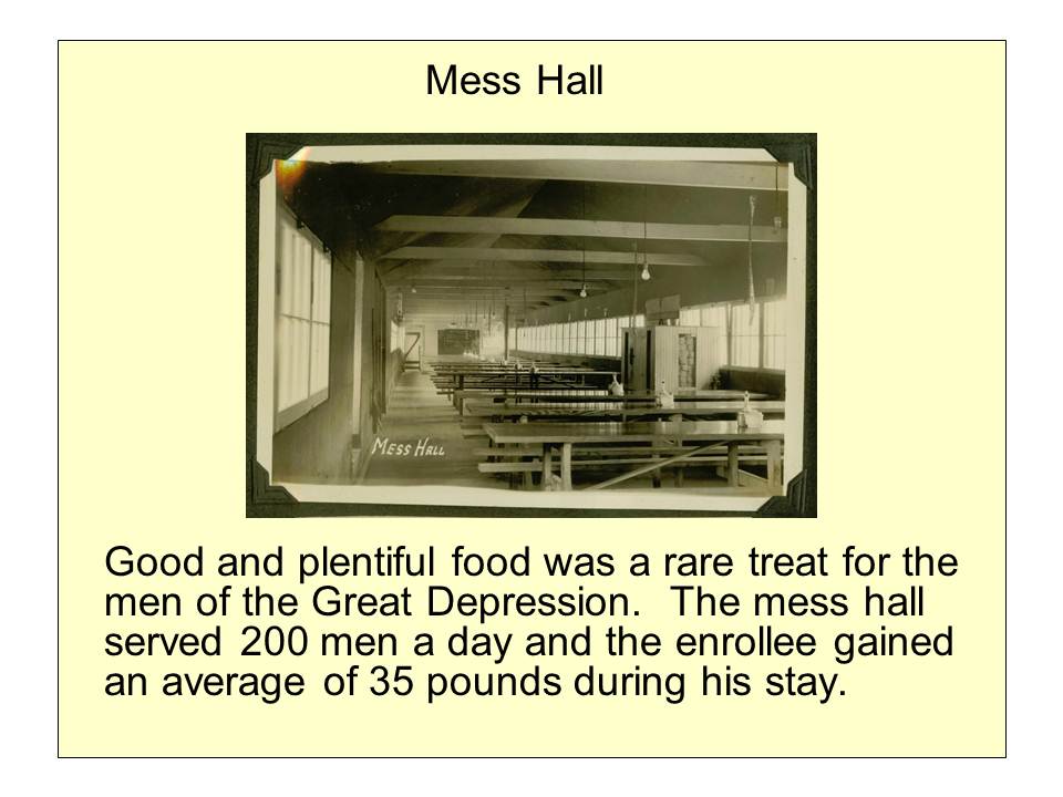 Slide 20 — Camp Roosevelt, April 1933