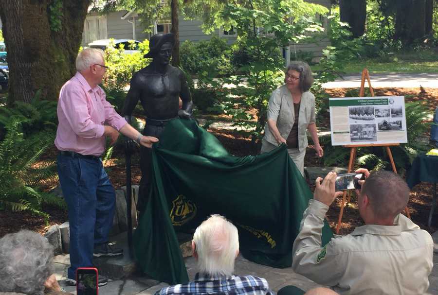 CCC Worker Statue dedication and unveiling ceremony